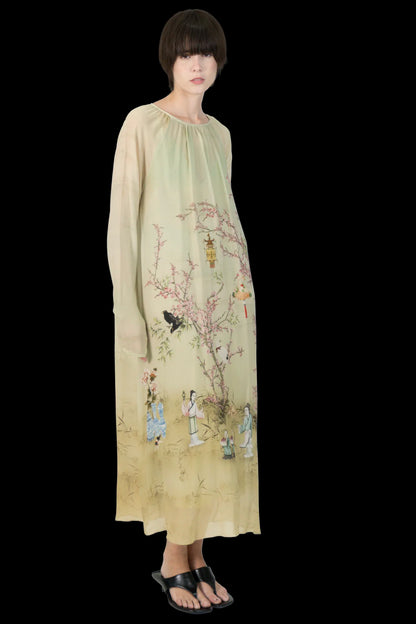Vestido Estampado Seda Cris Barros
