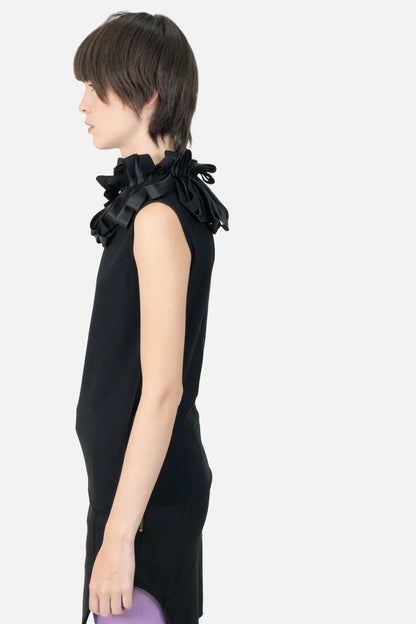 Blusa preta Babado Giorgio Armani