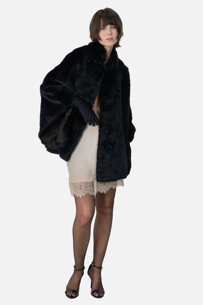 Poncho Preto Textura Mixed