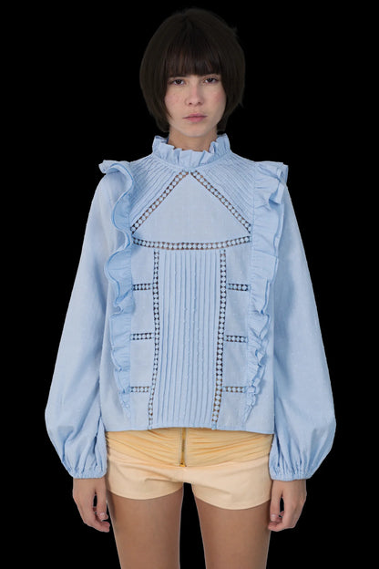 Blusa Azul Detalhe Mixed