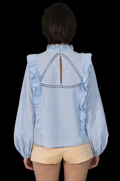 Blusa Azul Detalhe Mixed