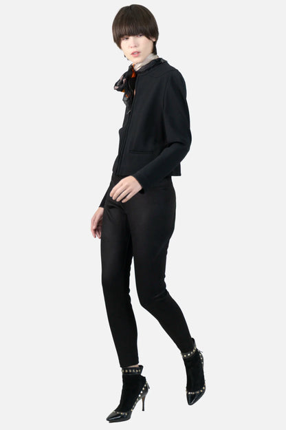 Calça Preta Texturizada Catherine Malandrino