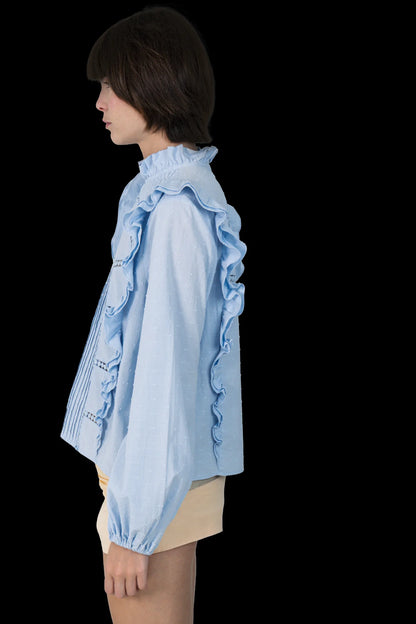 Blusa Azul Detalhe Mixed