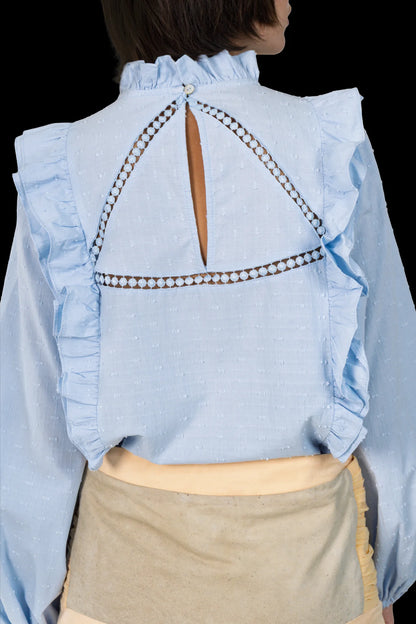 Blusa Azul Detalhe Mixed