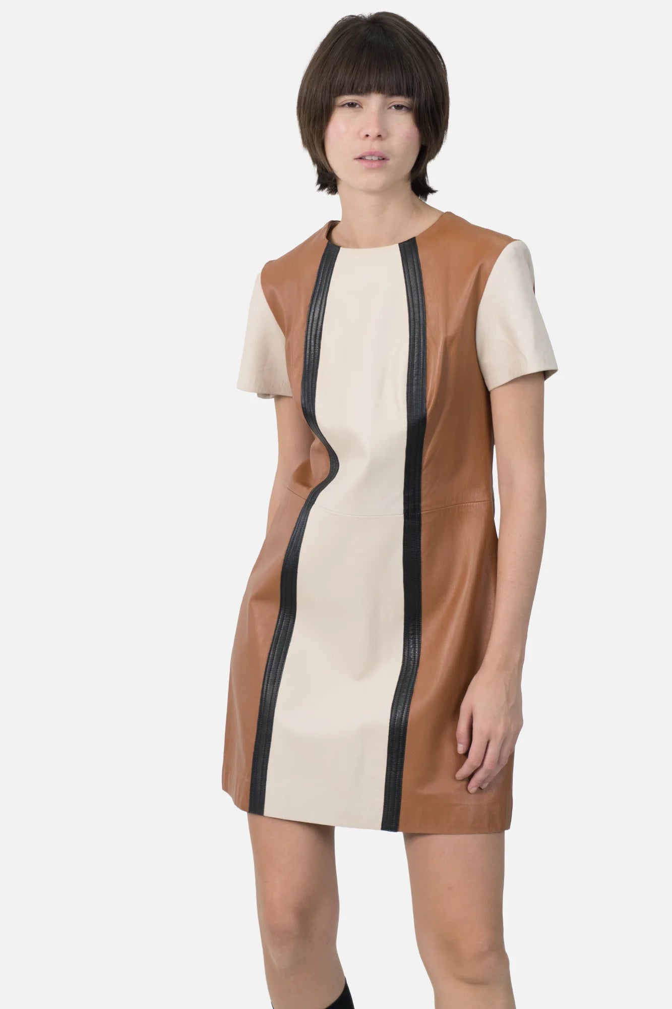 Vestido Color Couro
