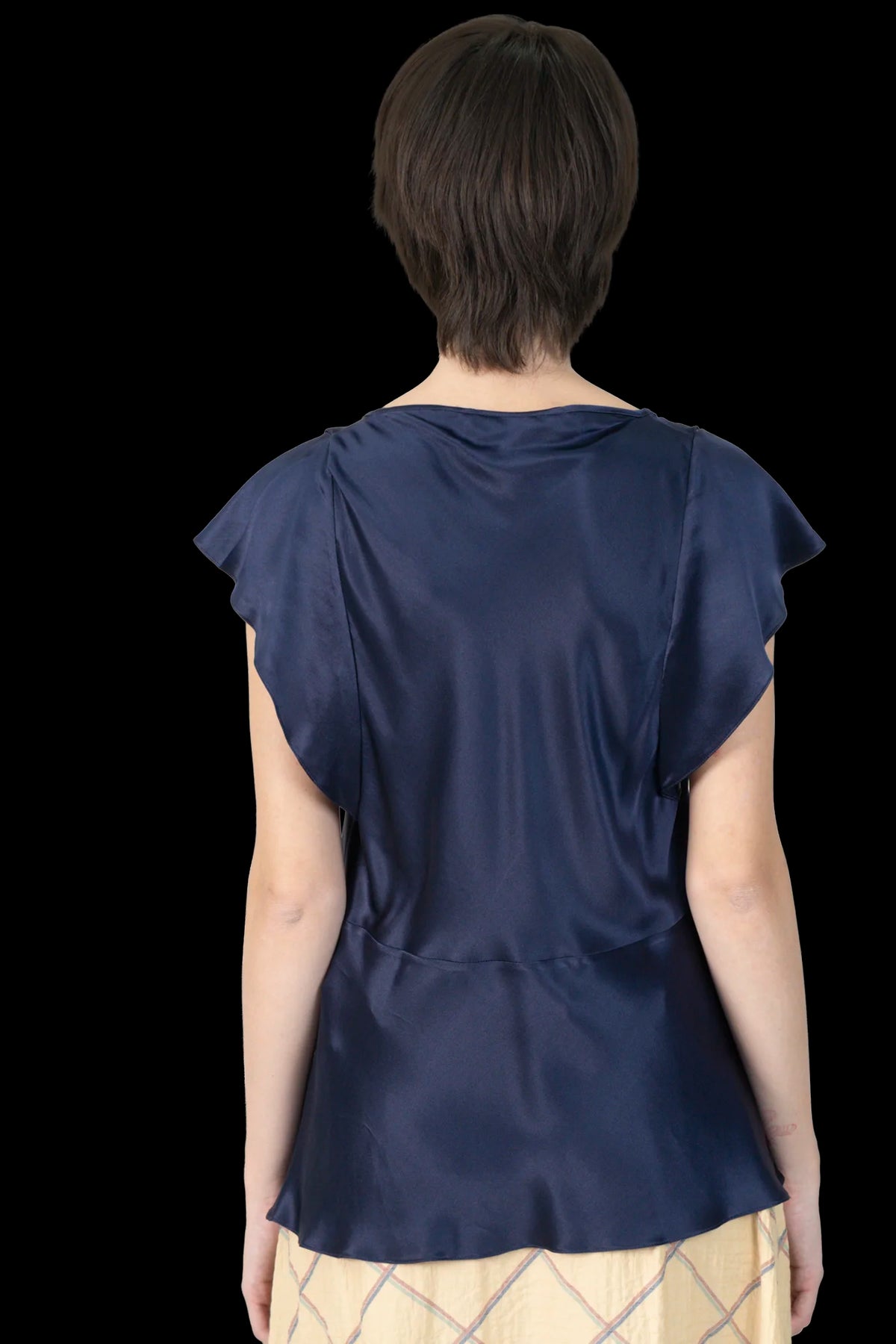Blusa azul cetim