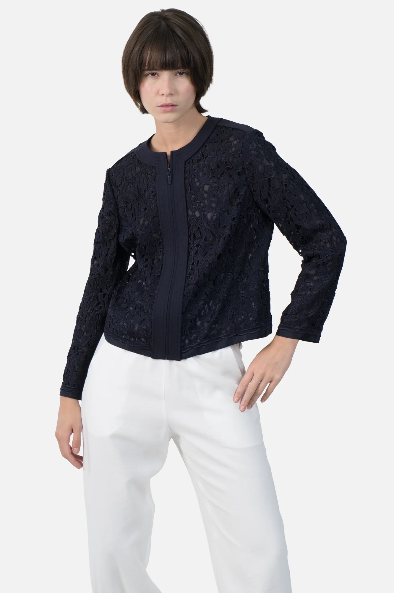 Cardigan  Azul Renda
