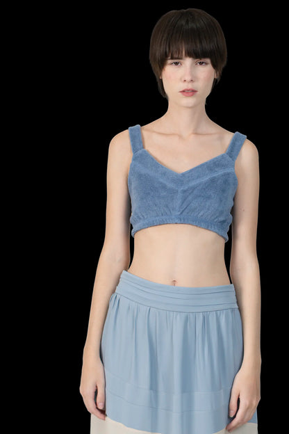 Cropped Azul Atoalhado Andrea Bogosian