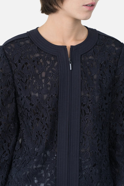 Cardigan Azul Renda Tory Burch