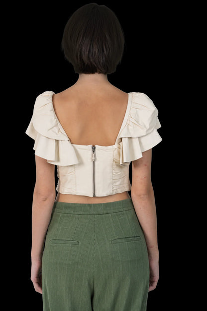 Cropped Off Couro Cris Barros