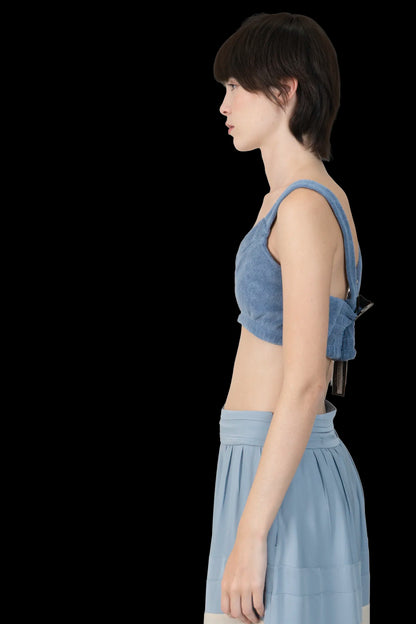 Cropped Azul Atoalhado Andrea Bogosian