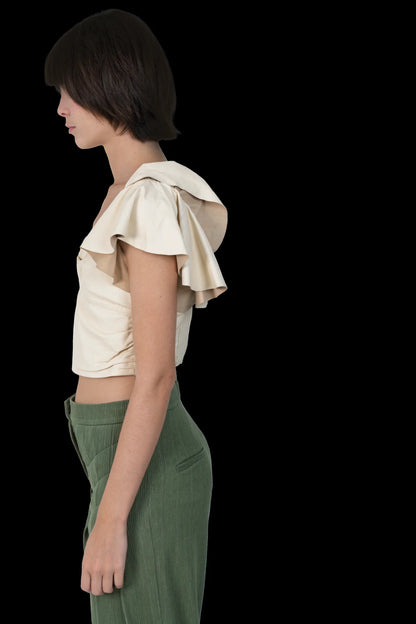 Cropped Off Couro Cris Barros