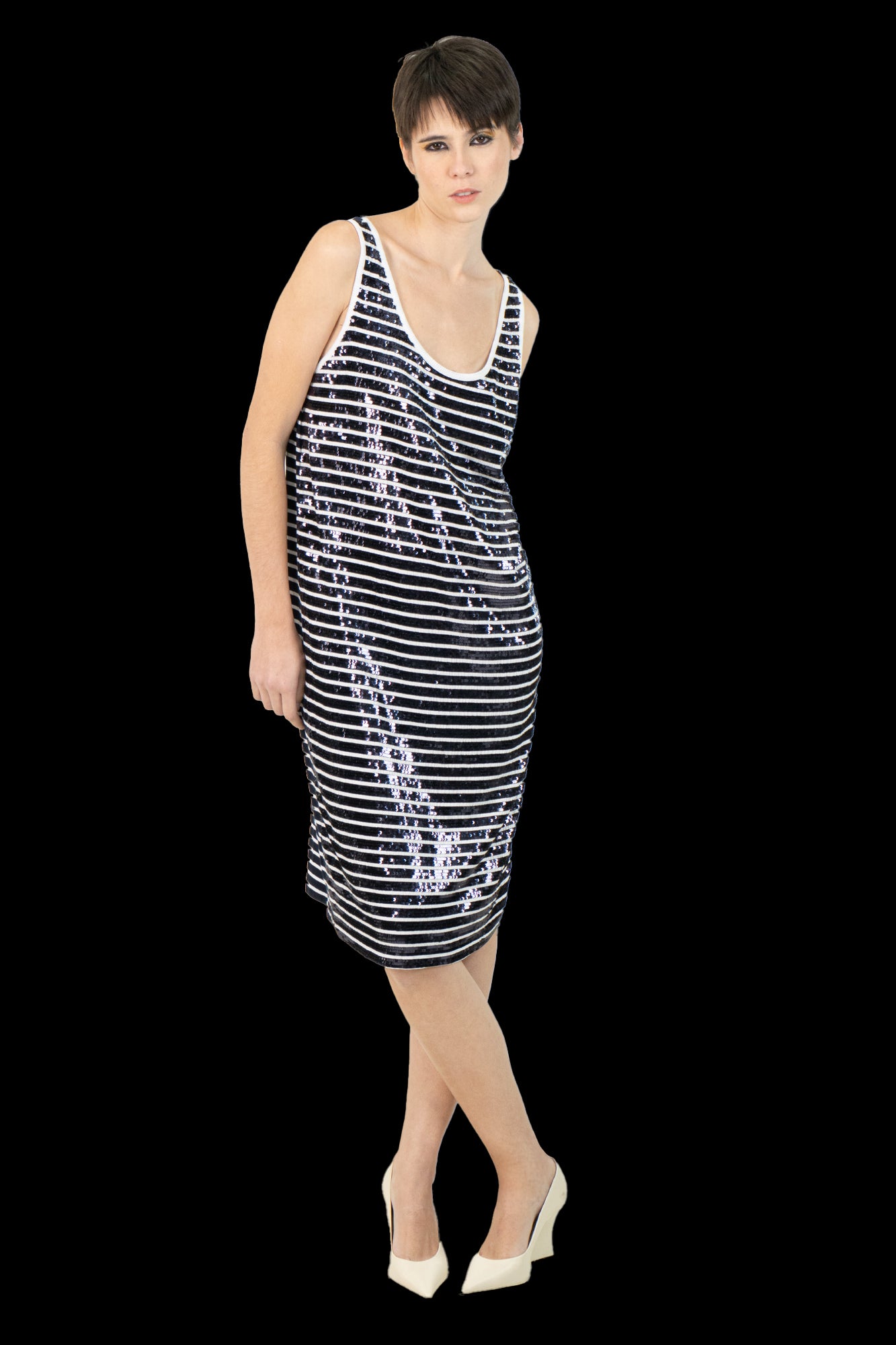 Vestido Bicolor Paetê