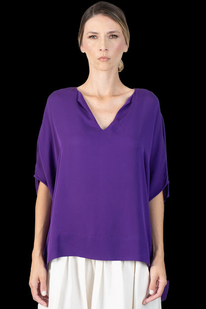 Blusa Roxa Seda Diane Von Furstenberg