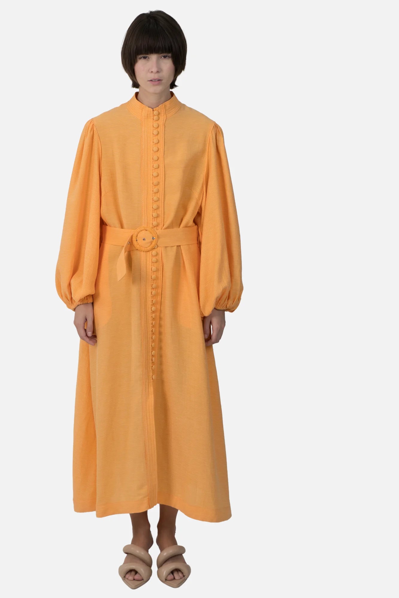 Vestido Laranja Detalhe