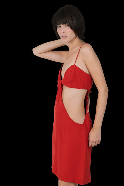 Vestido Vermelho Detalhe Adriana Degreas