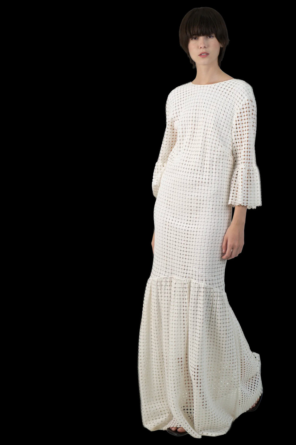 Vestido Off White Renda