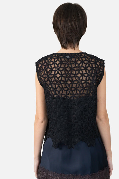 Blusa Preta Bordada Mixed