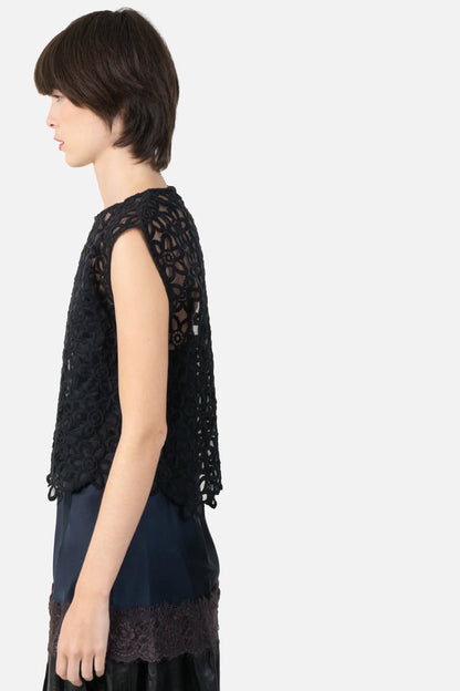 Blusa Preta Bordada Mixed