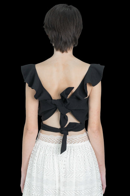 Cropped Preto Detalhe Paula Raia