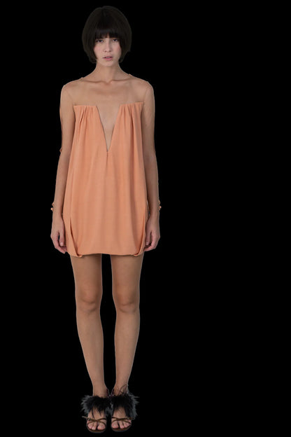 Vestido Nude Detalhe Paula Raia