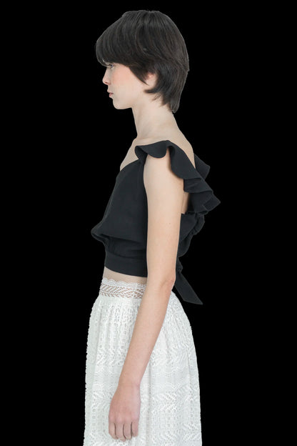 Cropped Preto Detalhe Paula Raia