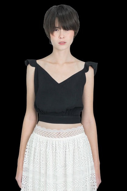 Cropped Preto Detalhe Paula Raia