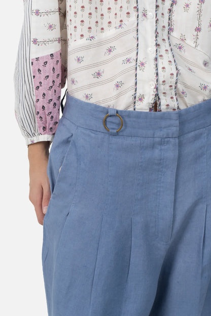 Calça Azul Detalhe NK