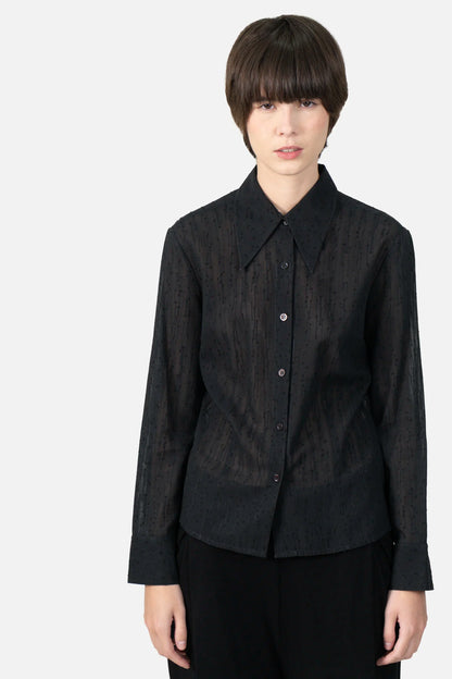 Camisa Preta Textura Mixed
