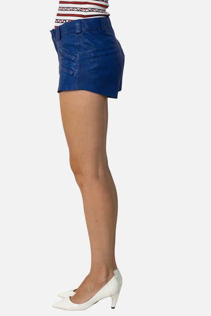 Short Azul Couro Talie NK