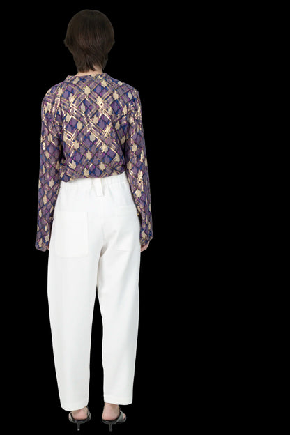 Calça Branca Detalhe Mixed
