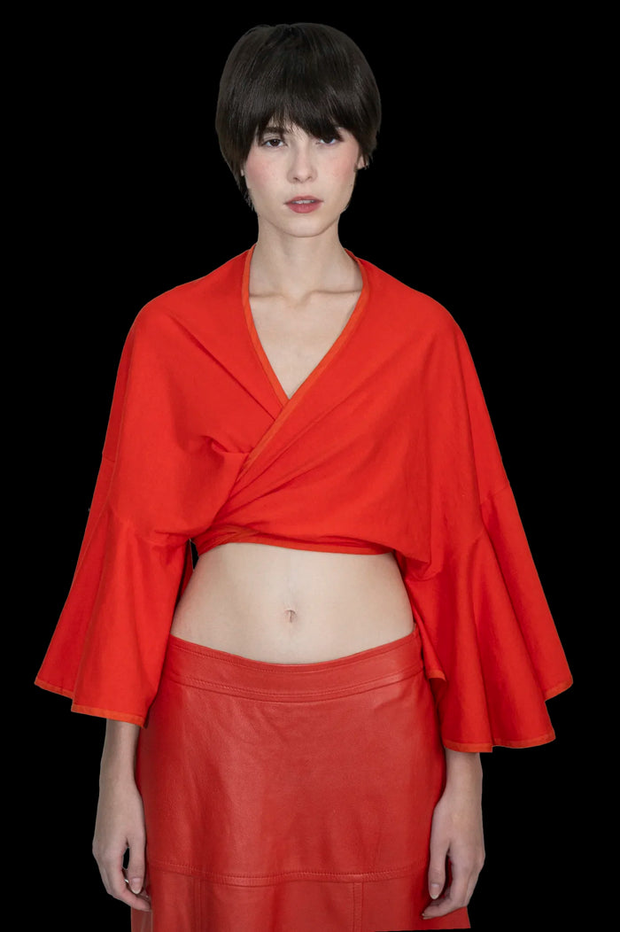cropped vermelho Transpassado