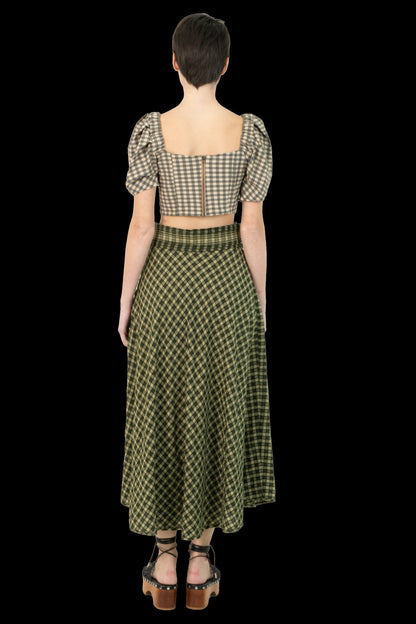 Cropped Bicolor Xadrez Cruise