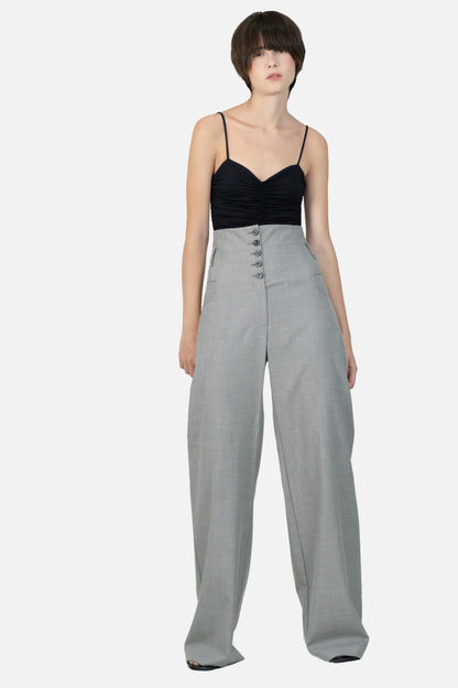 Calça Cinza Detalhe Mango