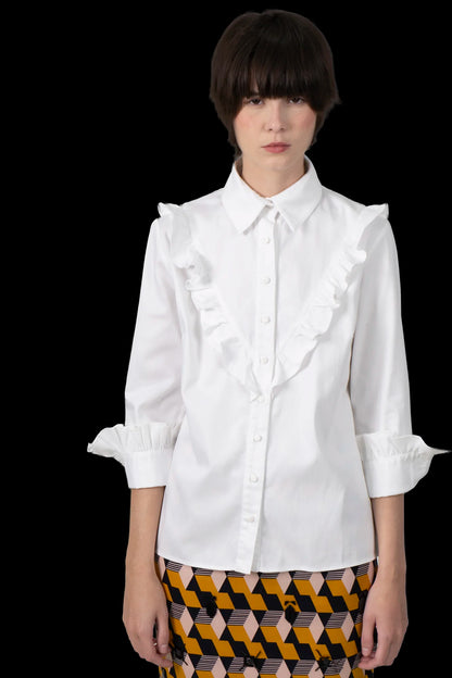 Blusa Branca Babado Lu Monteiro