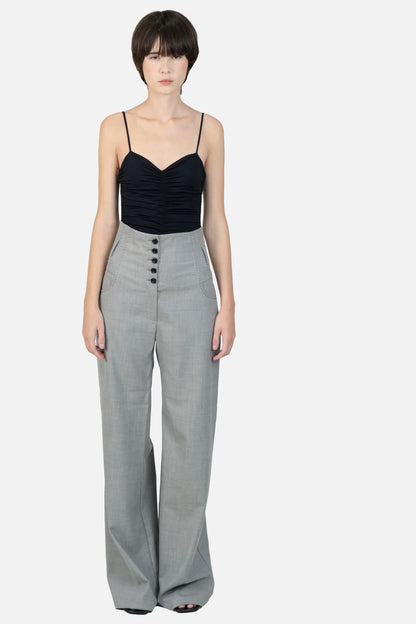 Calça Cinza Detalhe Mango