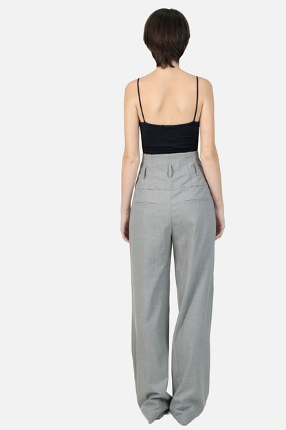Calça Cinza Detalhe Mango