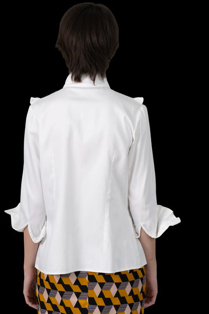 Blusa Branca Babado Lu Monteiro