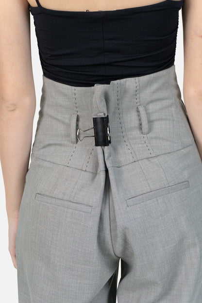 Calça Cinza Detalhe Mango