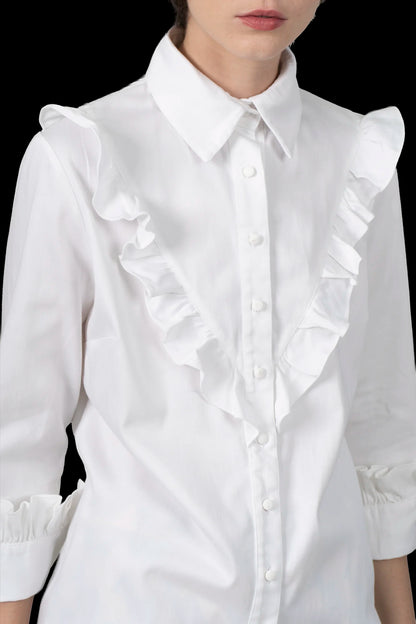 Blusa Branca Babado Lu Monteiro