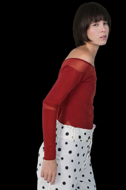 Calça Bicolor Poá Maria Filó
