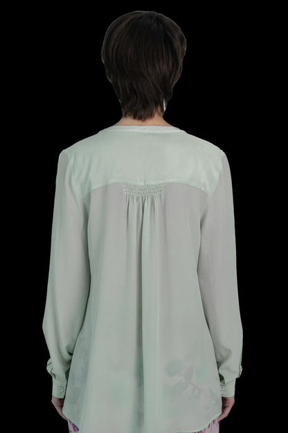 Camisa Verde Seda Mixed