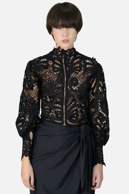 Casaqueto Preto Renda Zen