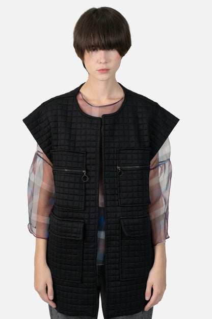 Colete Preto Textura Mixed
