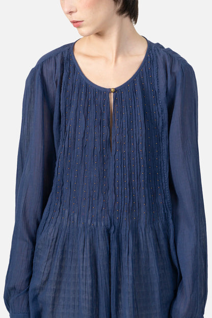 Blusa Azul Detalhe Animale