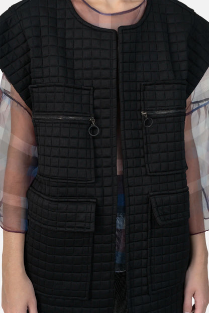 Colete Preto Textura Mixed