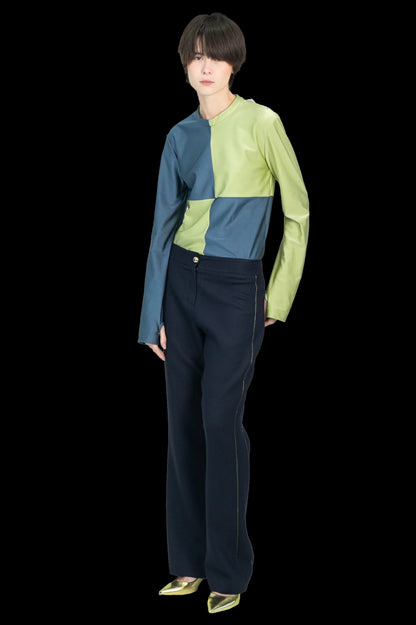 blusa bicolor detalhe NK