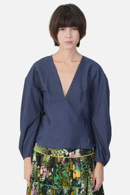 Blusa Azul Detalhe Cris Barros