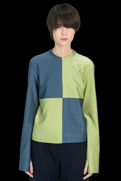 blusa bicolor detalhe NK