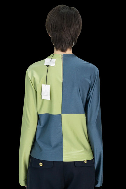 blusa bicolor detalhe NK